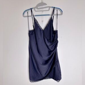 Urban Outfitters OU Margaux Satin Wrap Slip Dress